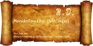 Mendelovits Dániel névjegykártya